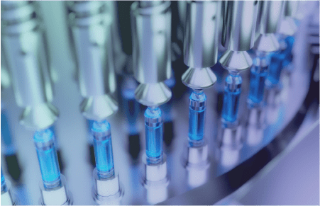 factory line of vials